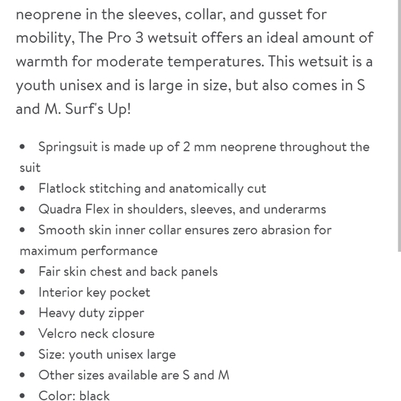 BODY GLOVE Youth springsuit wetsuit black gray blue - Picture 4 of 5